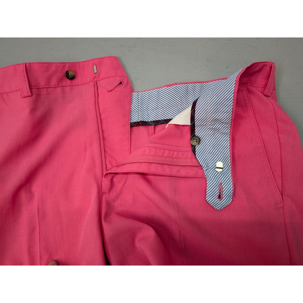 Donald Ross Golf Chino Flat Front Shorts Men's 36 Pink Performance Polyester - Picture 4 of 11